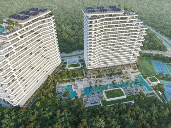 Vista Semiaerea dos torres de Nautica Residences Cancun