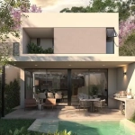 Rear facade with pool in Rosamora Merida Conkal