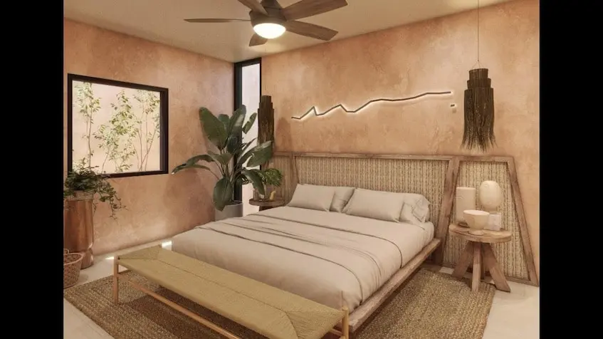 Interior master bedroom in Bolera Temozon Norte Merida