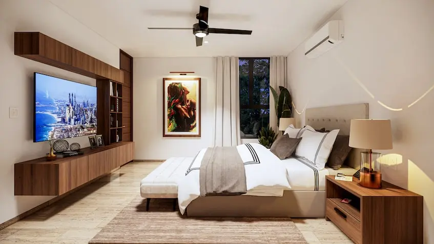 Interior de una recámara en Albare Temozon Norte Mérida