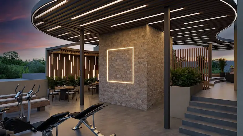 Rooftop Gimnasio Mila Condos Playa del Carmen
