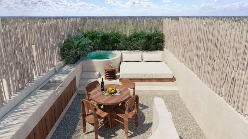 Rooftop with jacuzzi at Aldea Om Tulum