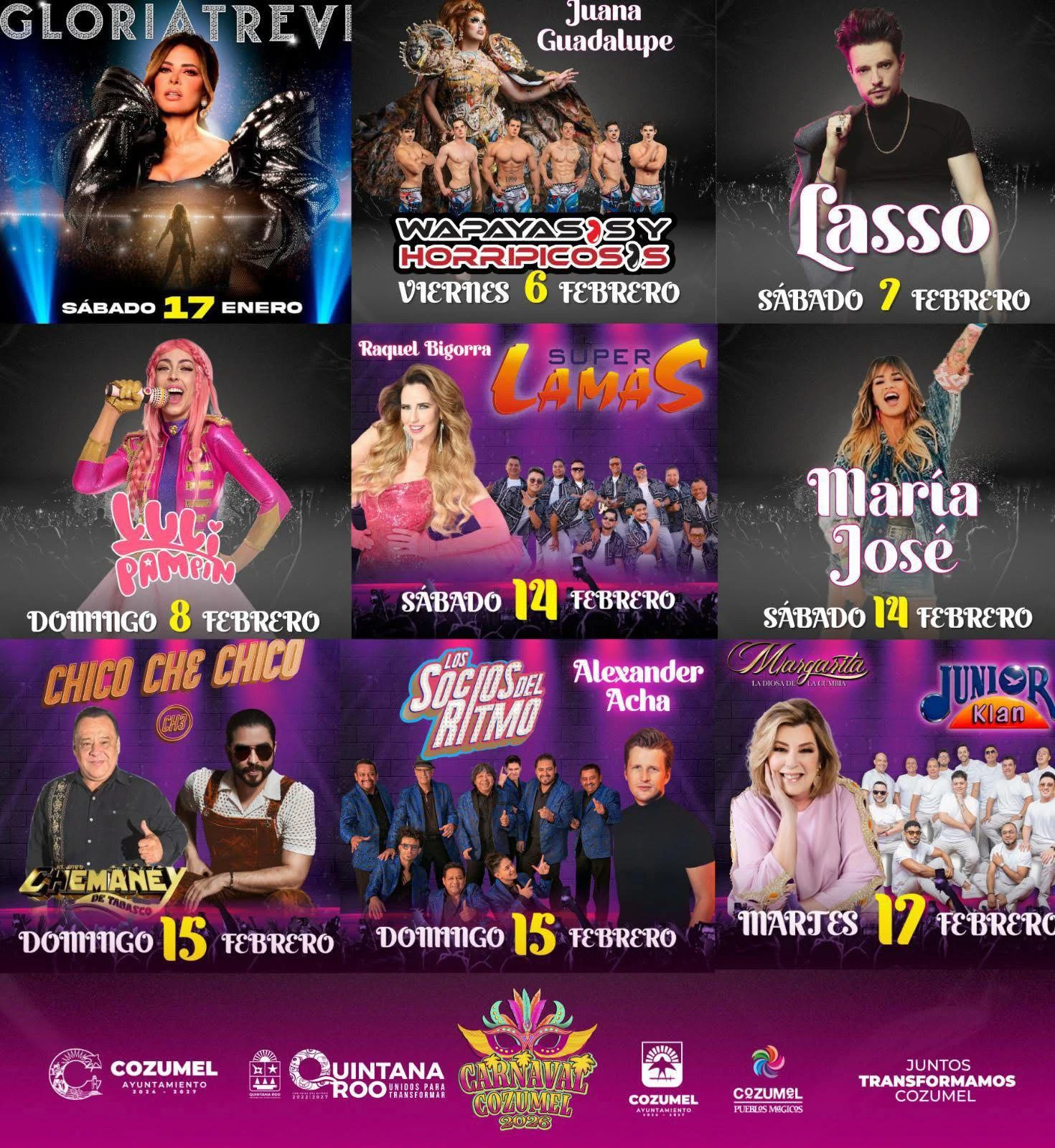 Cartelera Completa Carnaval Cozumel