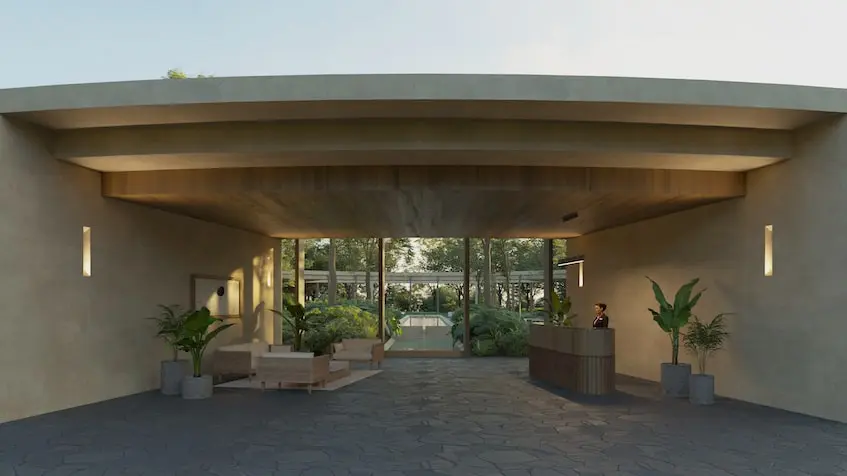 Lobby en Nortico Residencial Merida