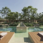 Swimming pool with lounge chairs in Nórtico Residencial Merida