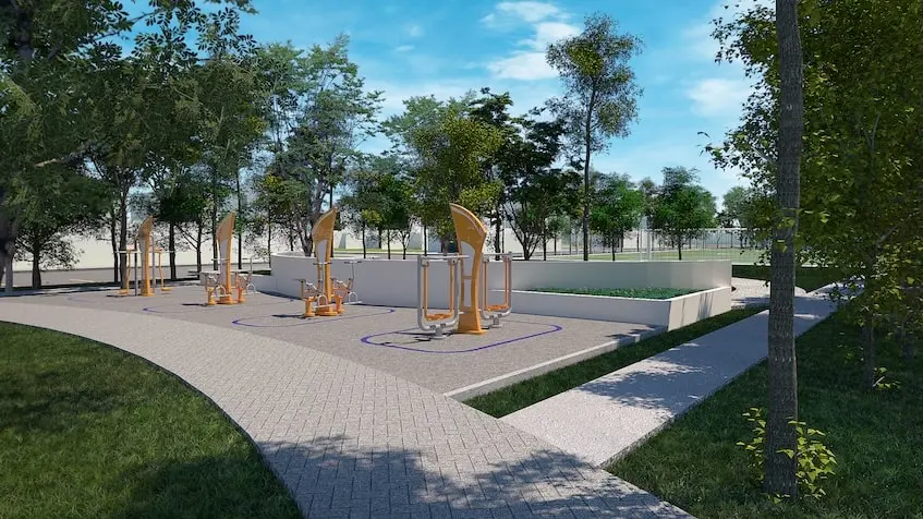 Outdoor fitness center in Samala Playa del Carmen