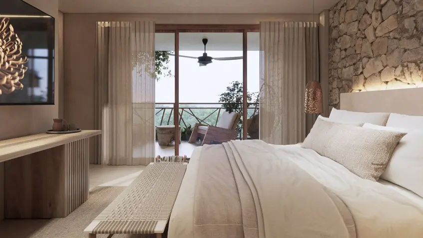 Intérieur d'une chambre à Tulum