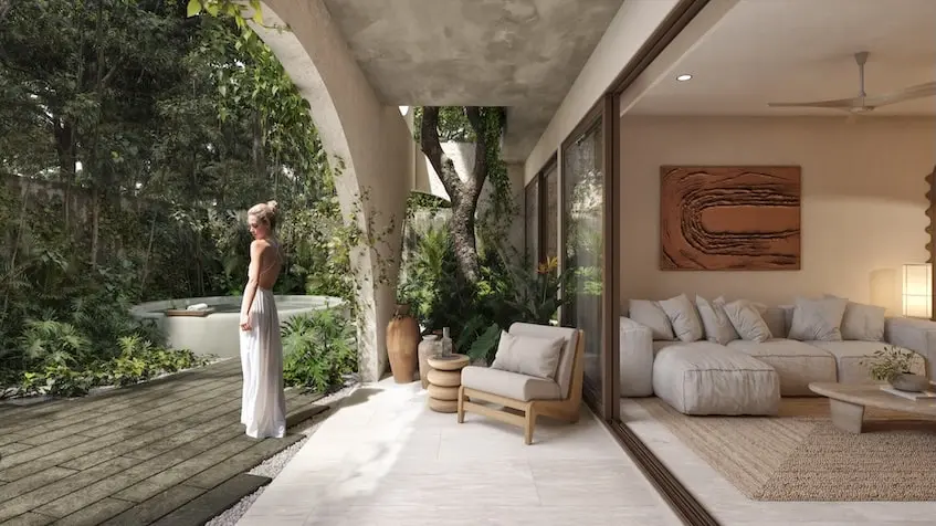 Terrasse avec swimup au Vernal Mirador Tulum