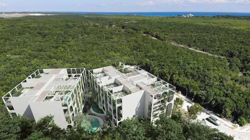 Vue aérienne Vernal Mirador Tulum