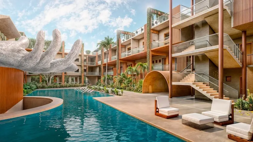 Fachada con Alberca en Hubox Paradise Experience Cancún