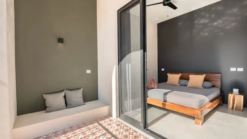 Balcony of an apartment in Casa Tabarka Tulum