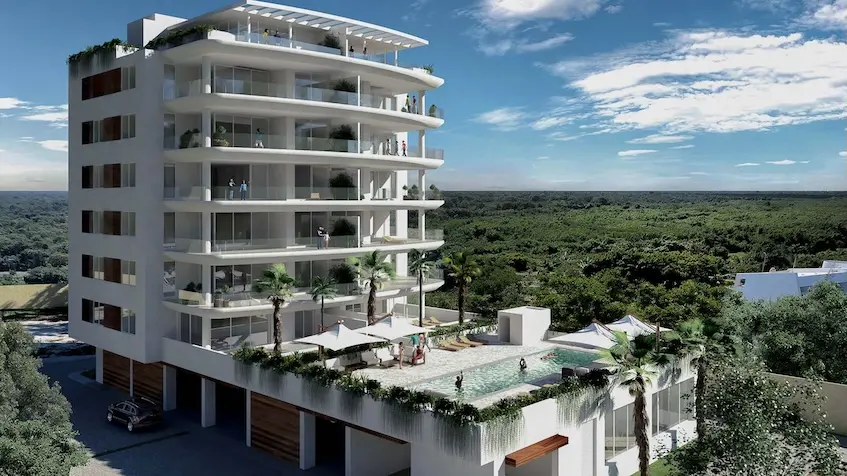 Fachada frontal en North Beach Cozumel