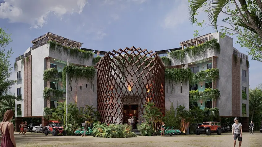 Fachada en Ixsolum Tulum
