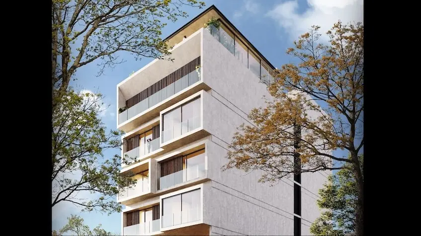 Lateral facade in Belle Ame Torre Playa del Carmen