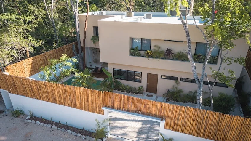 Aerial view of Villa Aguamarina Tulum