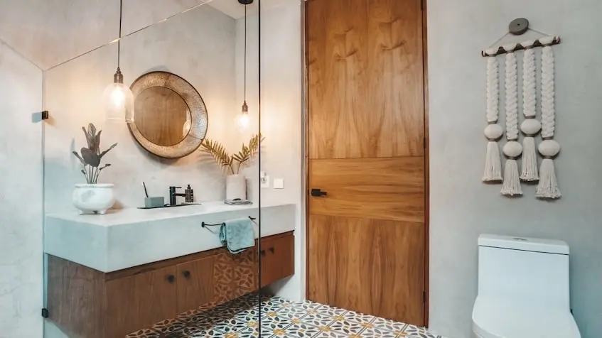 Interior de un baño en Casa Chachalaca Tulum