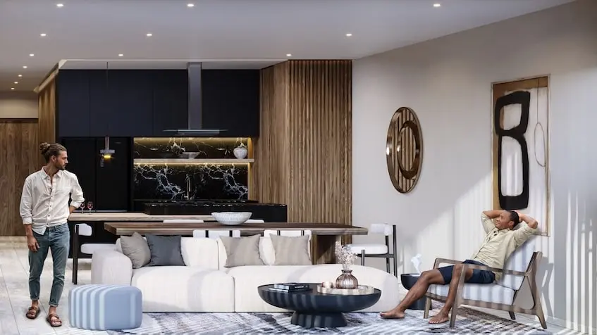 Interior of the penthouse in Belle Ame Torre Playa del Carmen
