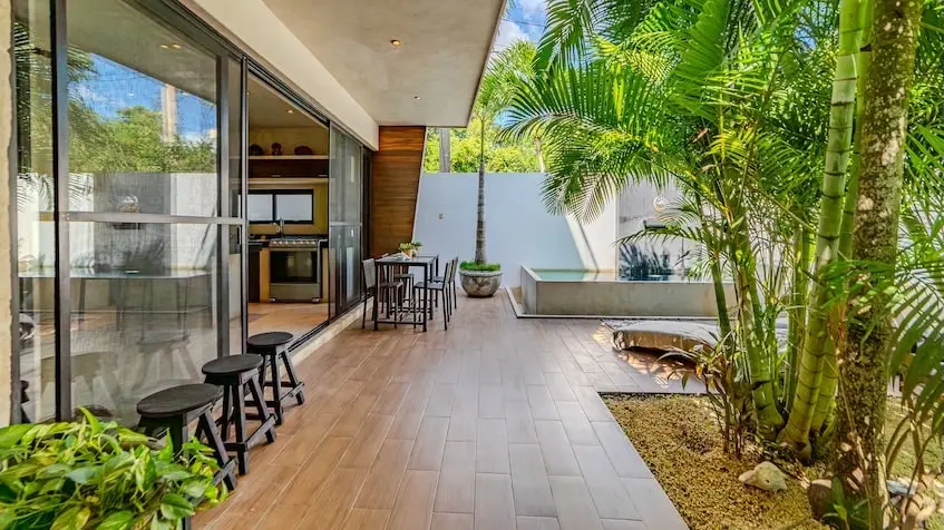 Courtyard garden at Casa Caramelo Tulum