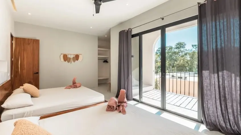 One double bedroom at Casa Tabarka Tulum