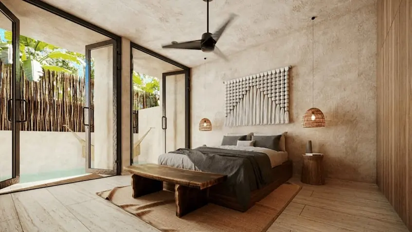 Interior Recámara secundario Baktun Tulum