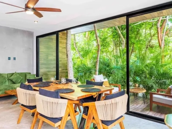 Sala comedor con Terraza en Aguasanta Tulum