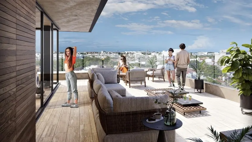 A terrace at Belle Ame Torre Playa del Carmen