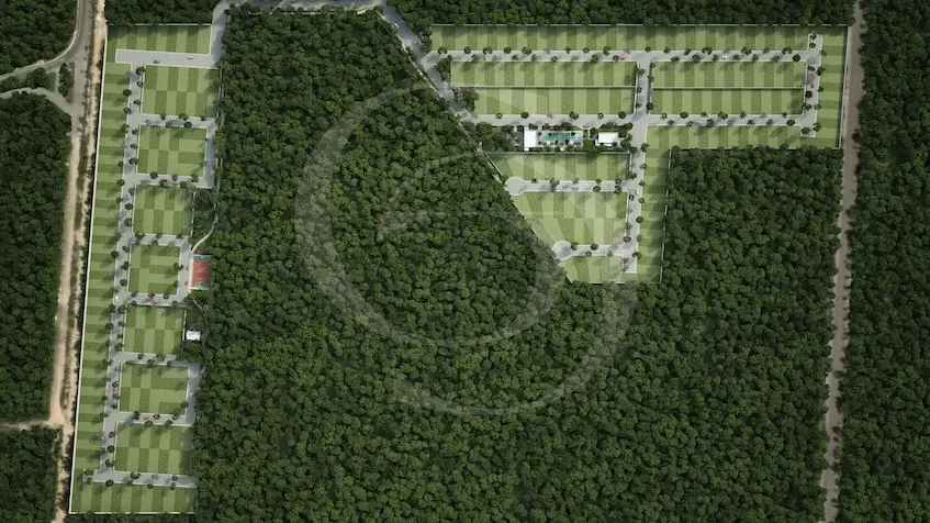 Aerial view of the master plan in Gran Coralia Playa del Carmen