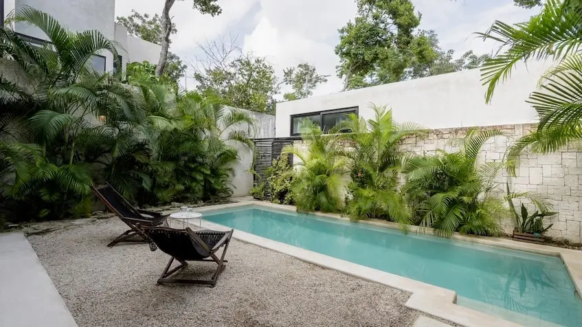 Alberca con Jardin en Casa Toh Flora Fauna Tulum