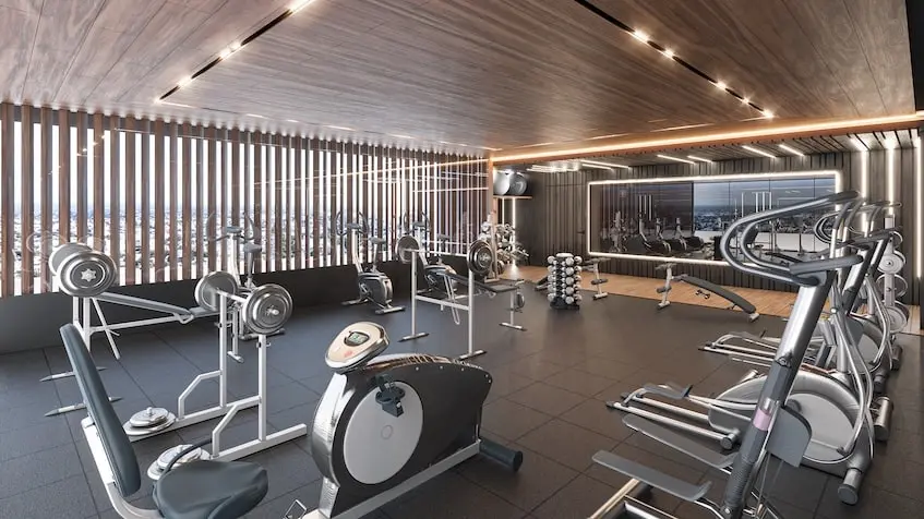 Une salle de sport entièrement équipée au Urbanic Living Center Merida
