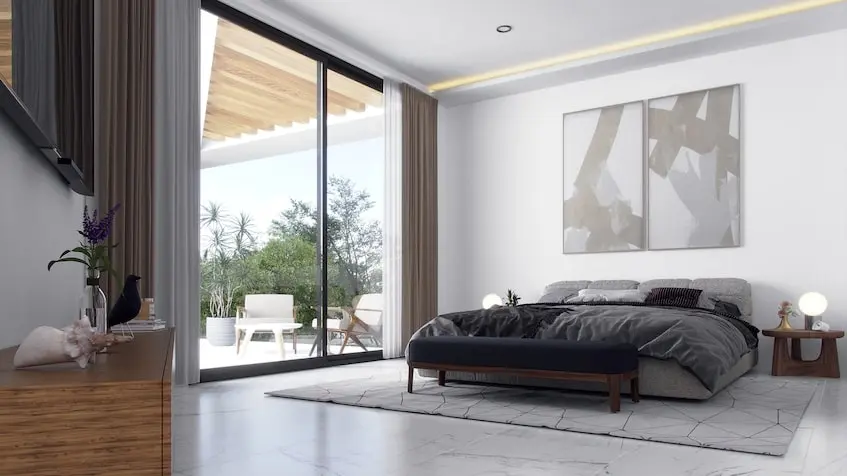 Interior de una Recámara en Villa Essenza Playa del Carmen