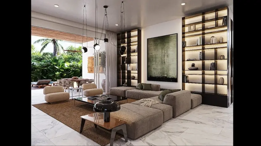 Salon extérieur à la Villa 8 Lumina Playa del Carmen