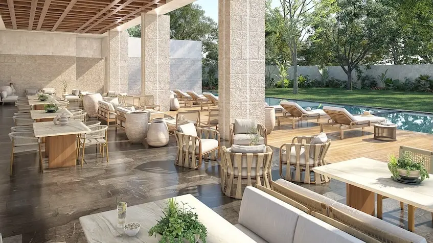 Une terrasse au Club House Comarca Merida