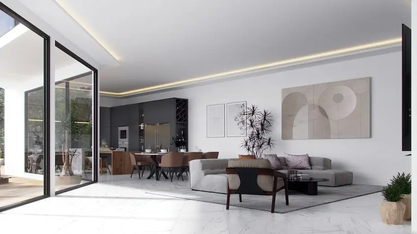 Una sala en Villa Essenza Playa del Carmen