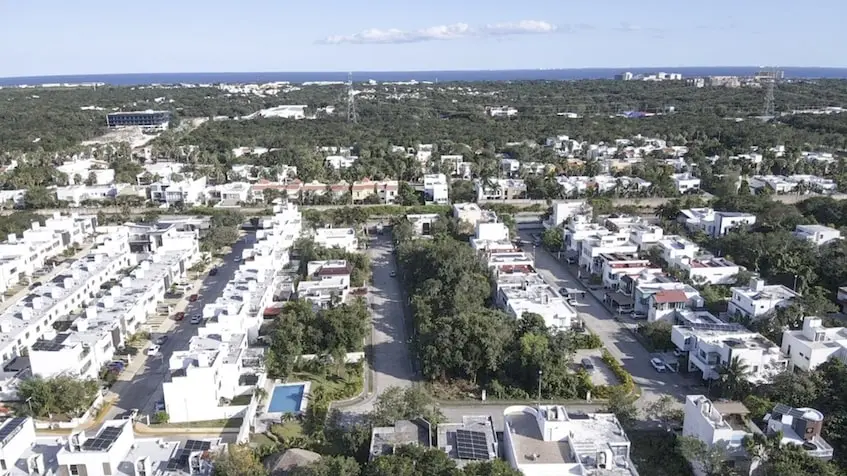 Aerial view in Privada Sevilla Playa del Carmen
