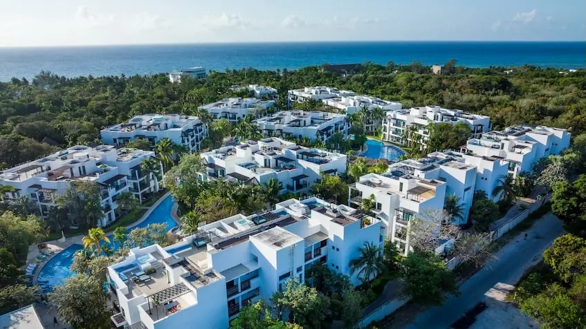 Vista aerea The Fives Beach Playa del Carmen