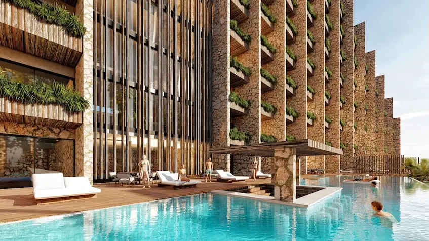 Main swimming pool in Zayanna Valladolid Yucatan