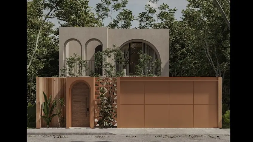 Facade model home in Atabey Homes Tulum