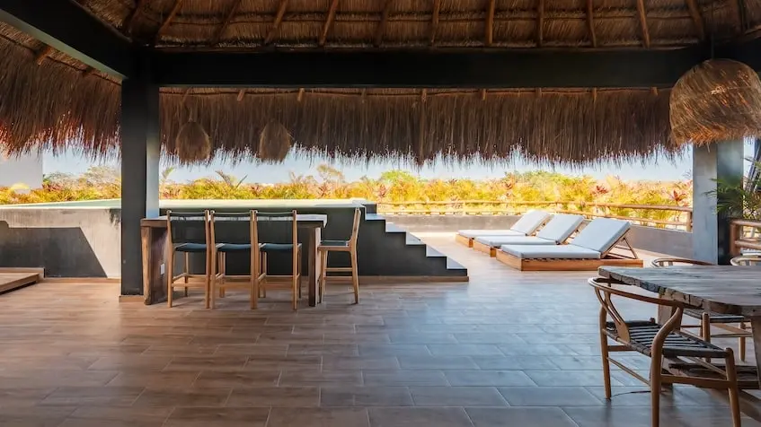 Palapa con alberca en Hoja Santa Tulum