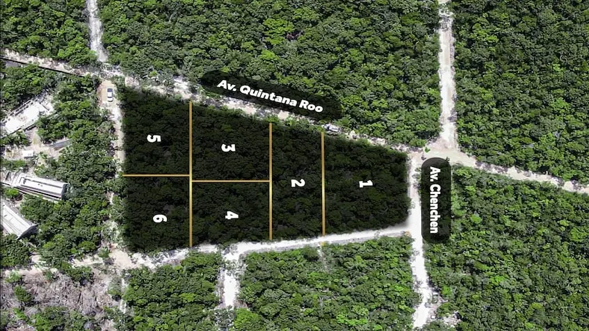 Plan divisions lots à vendre à Tulum