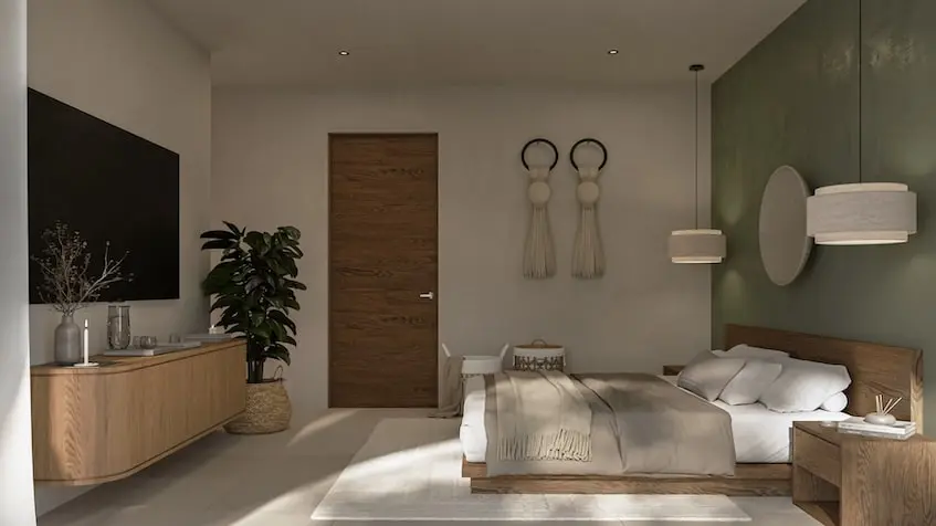 Interior bedroom at Atabey Homes Tulum