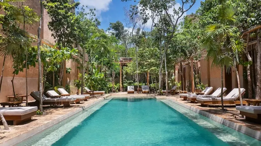 Area comun Alberca Kokon Villa Tulum