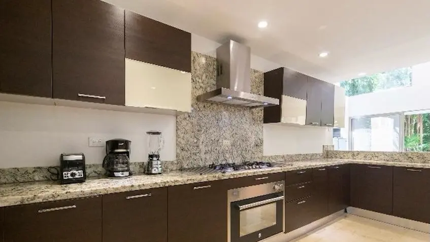Fully equipped kitchen in Villa Lol Ha Playacar Playa del Carmen