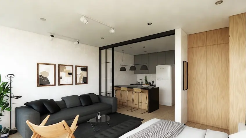 Living room of a studio in Almenara Playa del Carmen