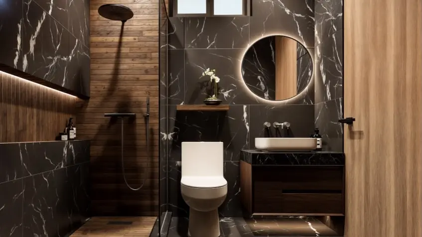 Interior baño en Regina Black Tulum