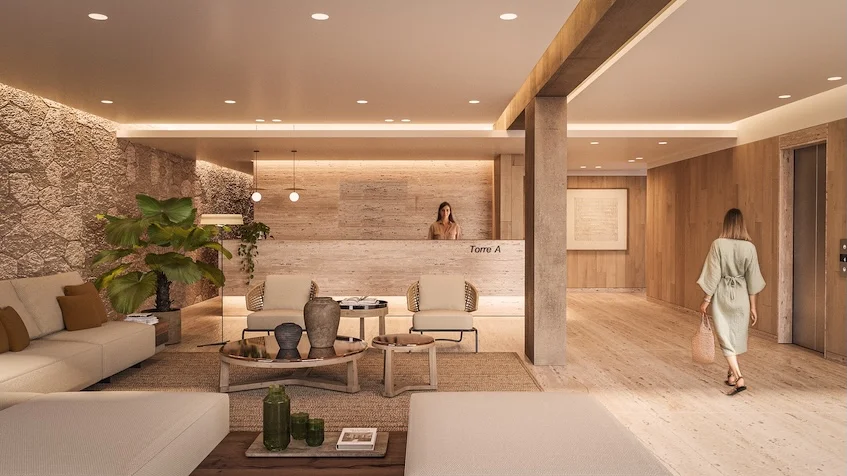 Lobby con sala de espera en Zenit Cancun