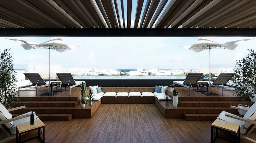 Rooftop with Sunbathing Area at Almenara Playa del Carmen