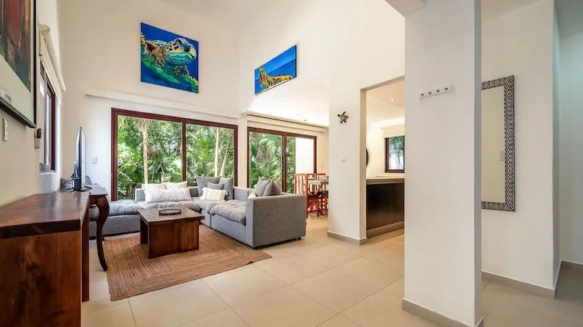 Nature view living room in Tao Ocean Akumal