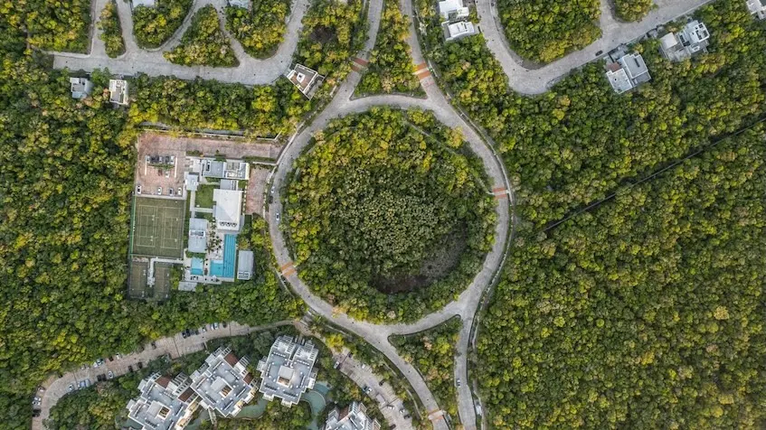 Vista aerea de Casa en Venta en Senderos Mayakoba en Playa del Carmen