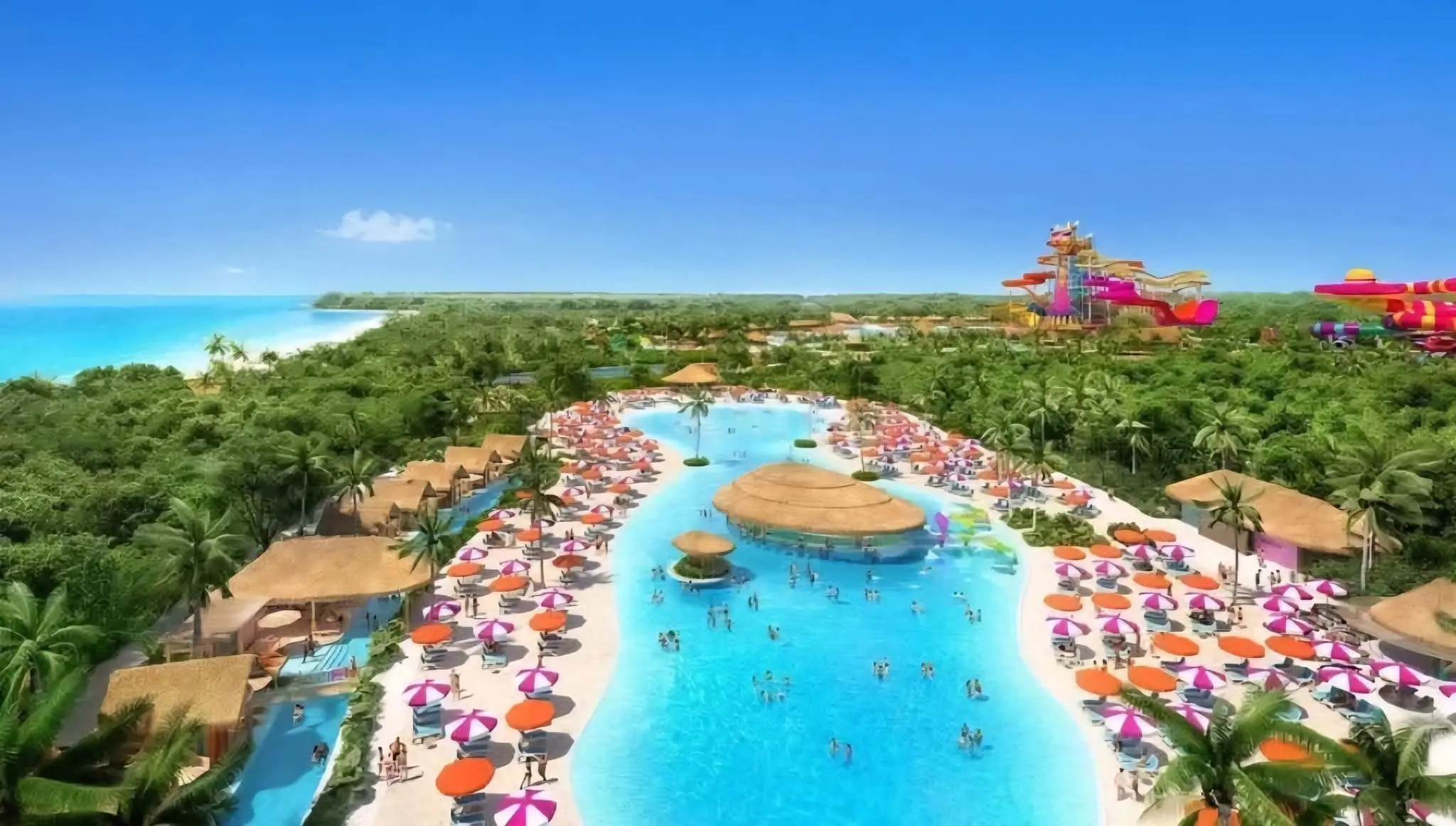 Aerial view Loco Water Park Mahahual