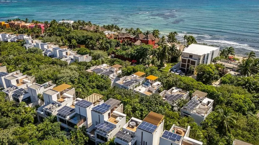 Aerial view on the sea at Tao Ocean Akumal